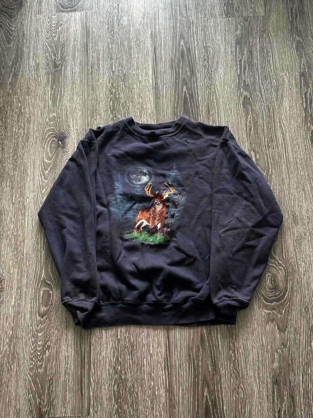 Vintage Embroidered Deer Sweatshirt