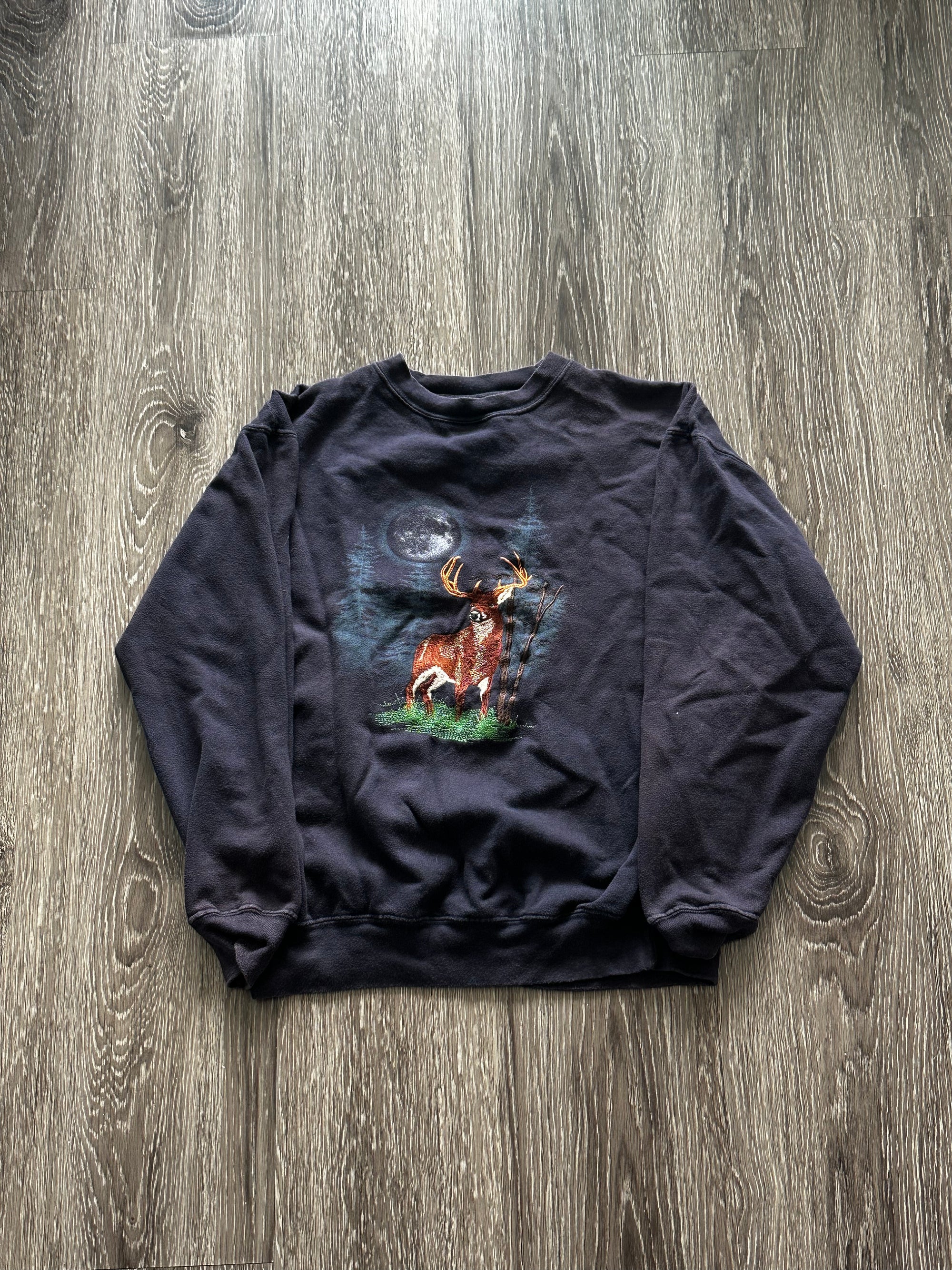 Vintage Embroidered Deer Sweatshirt