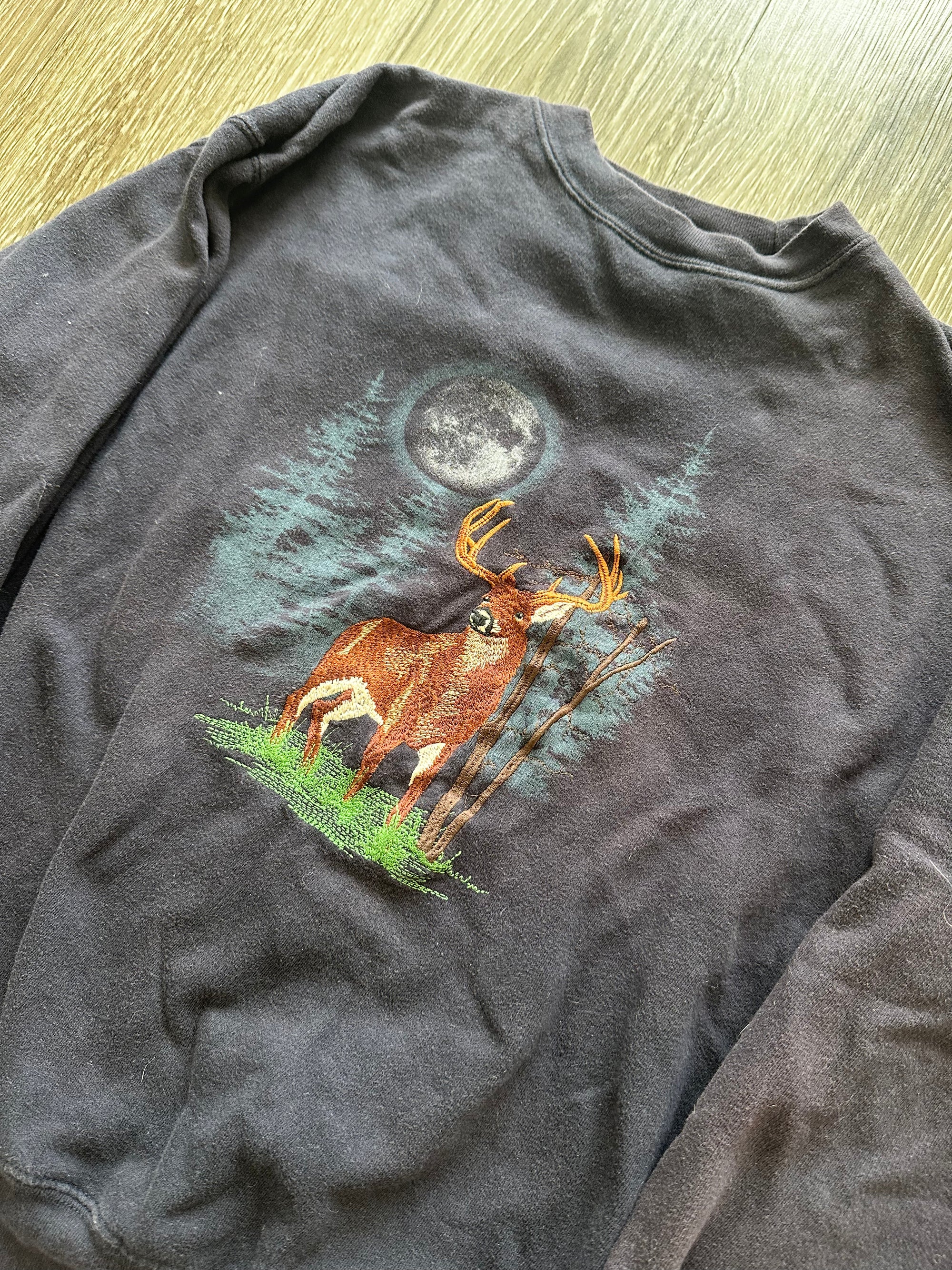 Vintage Embroidered Deer Sweatshirt